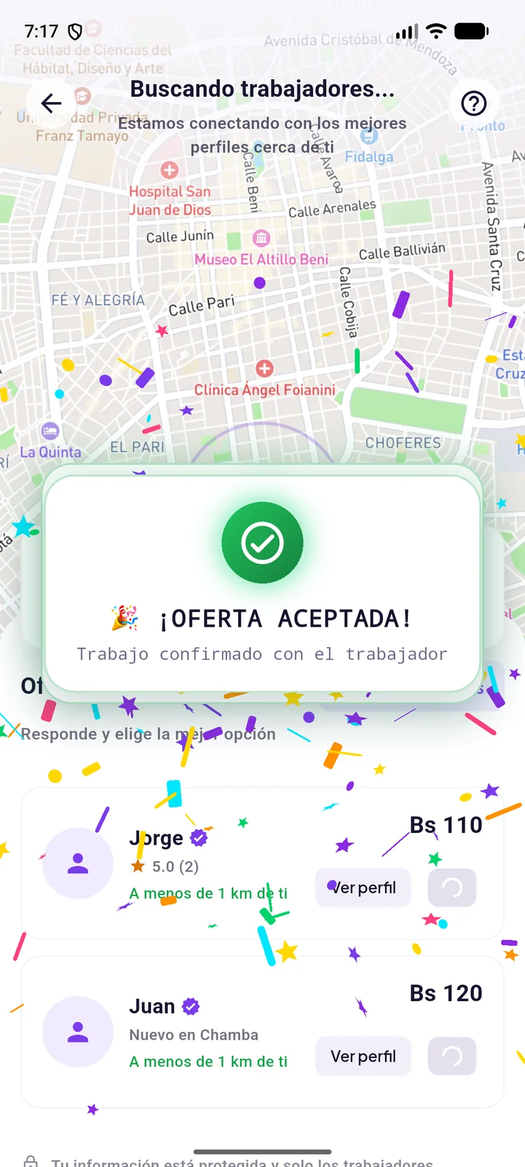 Te mandan al que acepte tu oferta